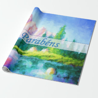 För bergsjal för portugisisk födelsedag rosa presentpapper