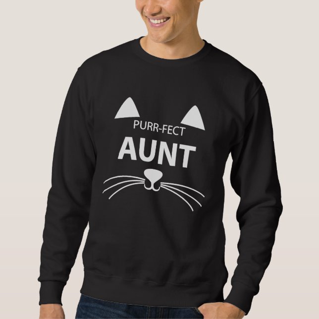 for Best Aunt Purr fect Aunt Cat  With A Cute Lång Ärmad Tröja (Framsida)