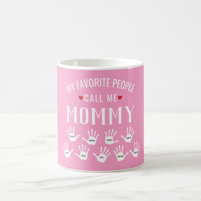 För beställnings- mamma- eller mormorungeHandprint Kaffemugg (Center)