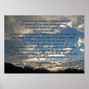 För bibelVerse för Psalm 23 härlig kristen Poster