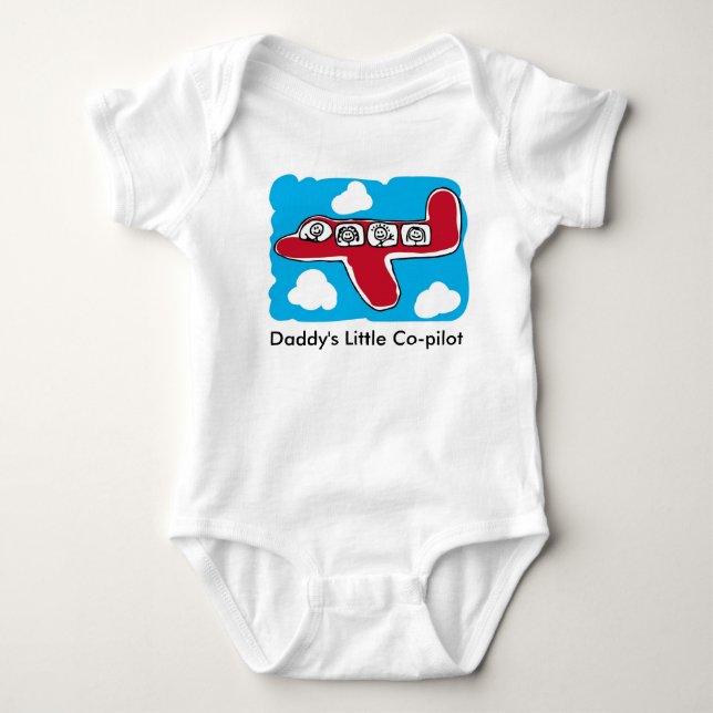 För bietbaby för pappor lite Co-pilot- en Bodysuit Tee Shirt (Framsida)