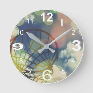 För bildtryck för Netball Themed design Rund Klocka
