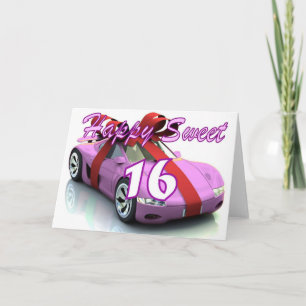 För bilfödelsedag för sweet sixteen nytt kort