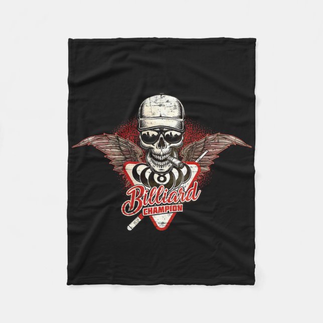 För biljardspelare i Champion - Rökning av Vingar  Fleecefilt (Framsidan)