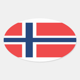 För bilklistermärkear för norsk flagga oval ovalt klistermärke