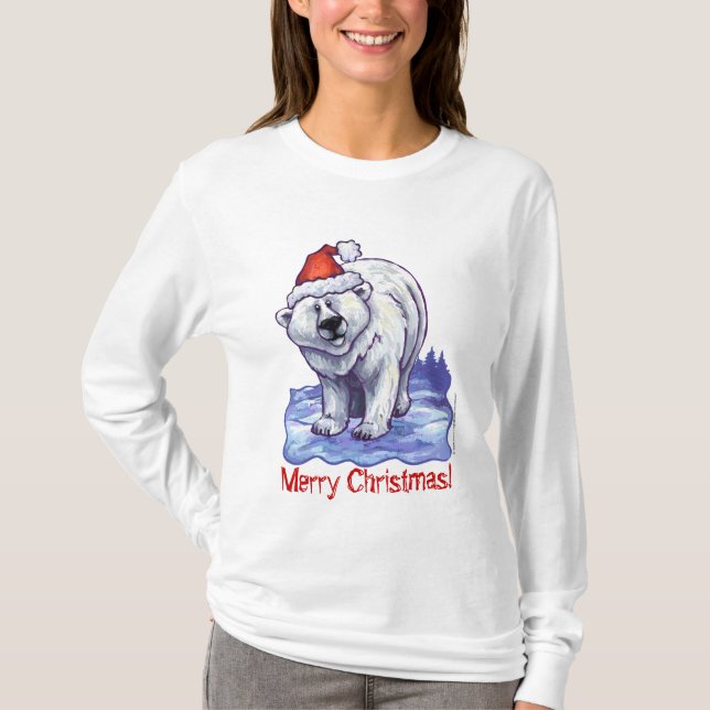 För björnlångärmad för jul polar skjorta t shirt (Framsida)