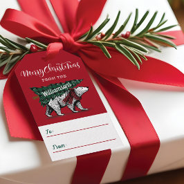 För björnträd för god jul polar leverans presentetikett