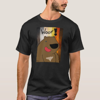 För björnWoof för tecknad glad T-tröja Tee Shirt