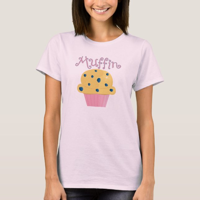 För blåbärmuffin för muffin gullig T-tröja T-shirt (Framsida)
