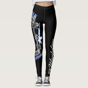 För blålinjengenomkörare för vakthund tunn pol leggings