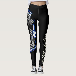 För blålinjengenomkörare för vakthund tunn polis leggings