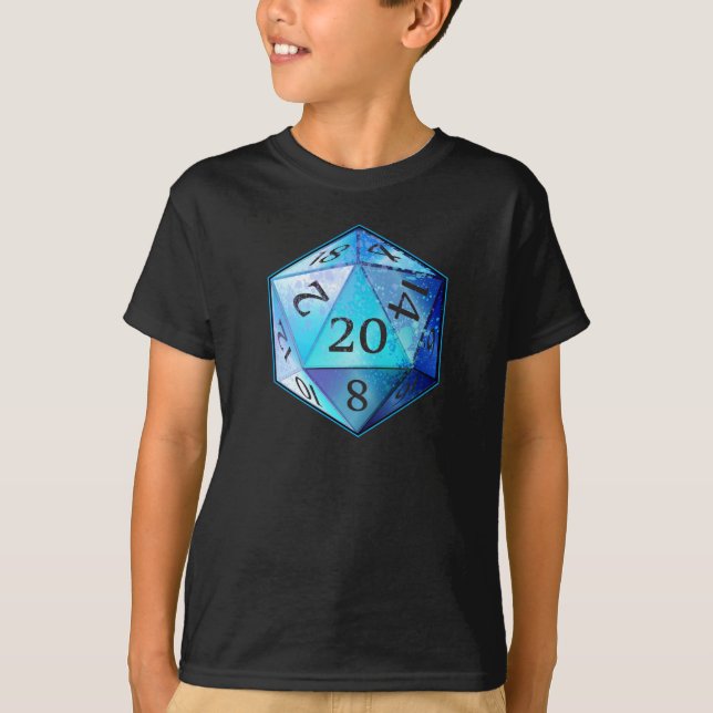 För blått- och svartKOBOLT för D&D d20 matris T-shirt (Framsida)