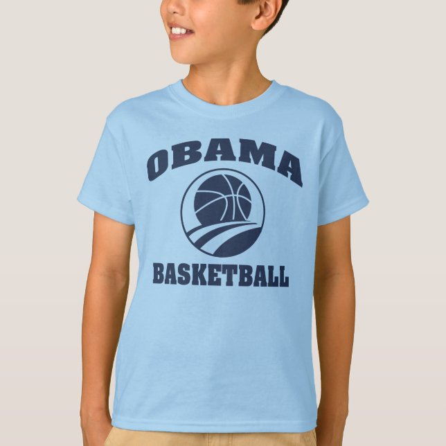 För blåttObama för barn högvärdig T-tröja basket T-shirt (Framsida)