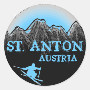 För blåttskier för St. Anton Österrike Runt Klistermärke