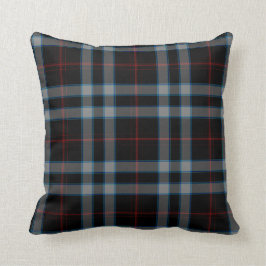 För blåttTartan för svart grå färg röd pläd Kudde