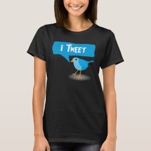 för blåttTwitter för iTweet gulliga T-tröja f Tee Shirt