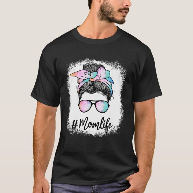  för Bleached Mamma Life Rainbow Vatten Färg Leopa T Shirt (Framsida)
