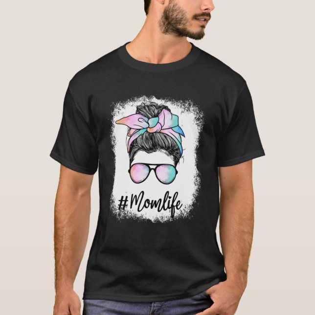  för Bleached Mamma Life Rainbow Vatten Färg Leopa T Shirt (Framsida)