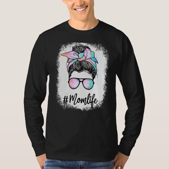  för Bleached Mamma Life Rainbow Vatten Färg Leopa T Shirt (Framsida)