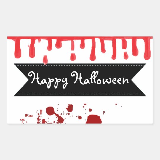 För blodSplatter för happy halloween genomblöta Rektangulärt Klistermärke