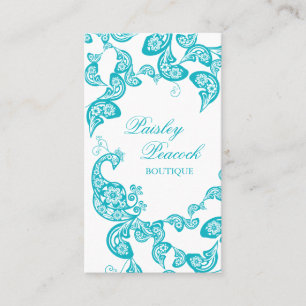 För blom- stilfull chic elegant Paisley för Aqua Visitkort