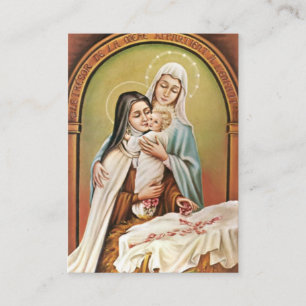För blommajul för St. Therese lite rosa Novena Visitkort
