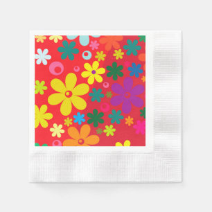 För blommakärlek för Groovy Hippie färgrikt Pappersservett