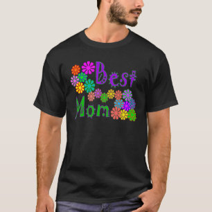 För blommamors dag "för bäst MAMMA" Retro gåvo Tee Shirt