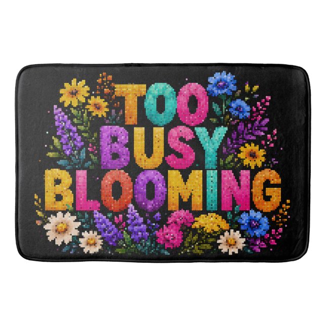För Blommar Geometrisk Stil Design Badrumsmatta (Framsidan)