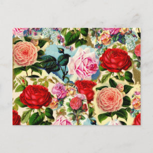 För blommigtro för vintage nätt chic Collage för Vykort