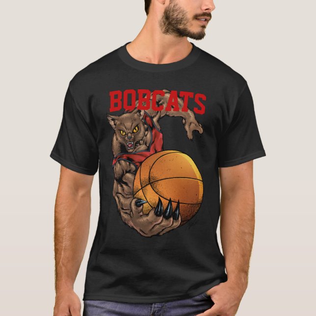För bobcatbasketlag för Bobcats realistisk design T Shirt (Framsida)