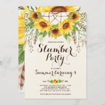 För Boho för solrosslummerparty födelsedag