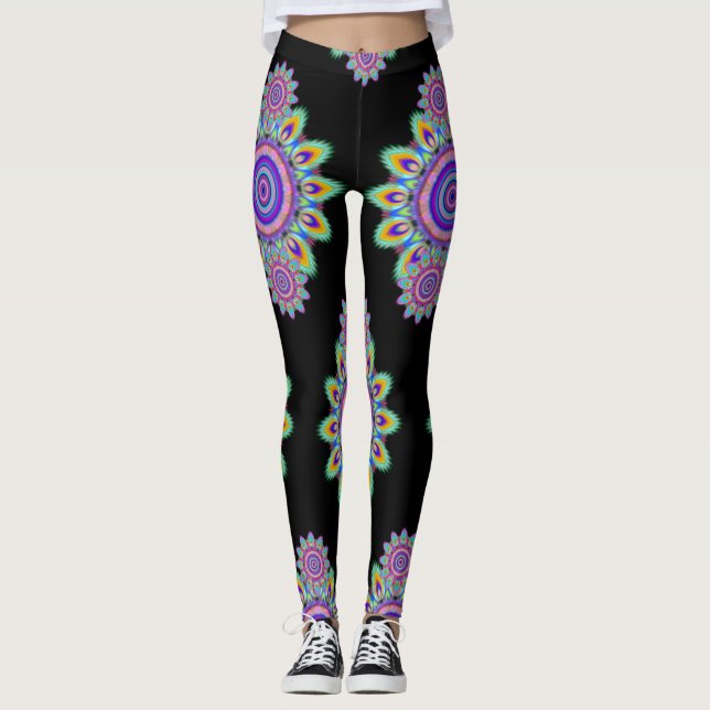 För BoHo för varm grodasurfa psychedelic black. Leggings (Framsida)