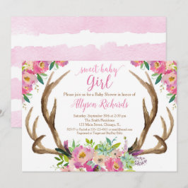 För bohohorn på kronhjort för söt flicka lantlig inbjudningar