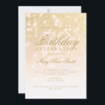 För Bokeh för 70th födelsedag för elegant guld- Inbjudningar<br><div class="desc">Bokeh för födelsedagsfesten för eleganten 70th tänder den guld- gnistran inbjudanmallen. Att presentera guld- bokeh tänder och guldsparkles.</div>