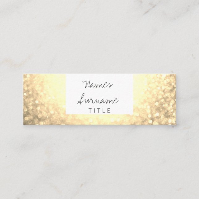 För Bokeh för moderiktigt glitter guld- visitkort (Framsida)
