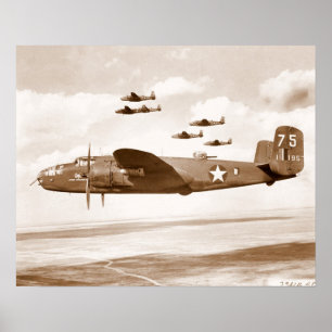 För bombplanflyg för B-25 Mitchell affisch