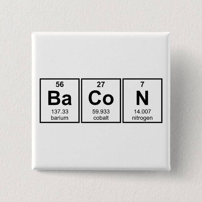 För bordinslag för bacon periodiska symboler knapp (Framsida)