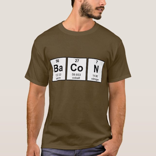 För bordinslag för bacon periodiska symboler t-shirt (Framsida)