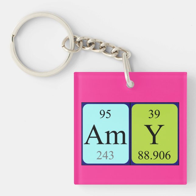 För bordnamn för Amy periodisk nyckelring (Framsidan)