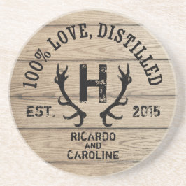 För Bourbon för personlig Wood Monogram för Underlägg