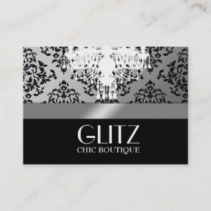 För Boutiquesvart för Glitz 311 damastast silver Visitkort