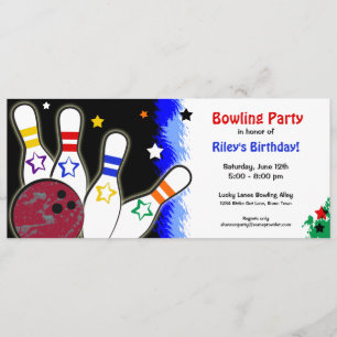 För bowlingparty för höft ljus inbjudan