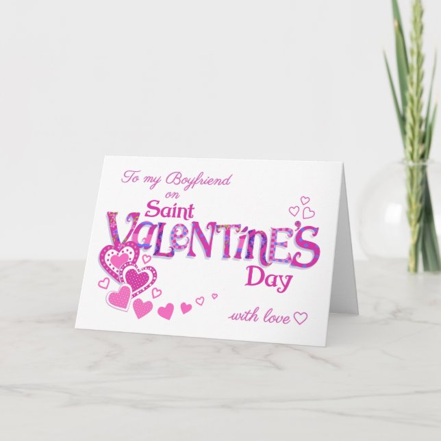 För Boyvän Valentinens hjärt- och blomsterkort Helgkort (Framsida)