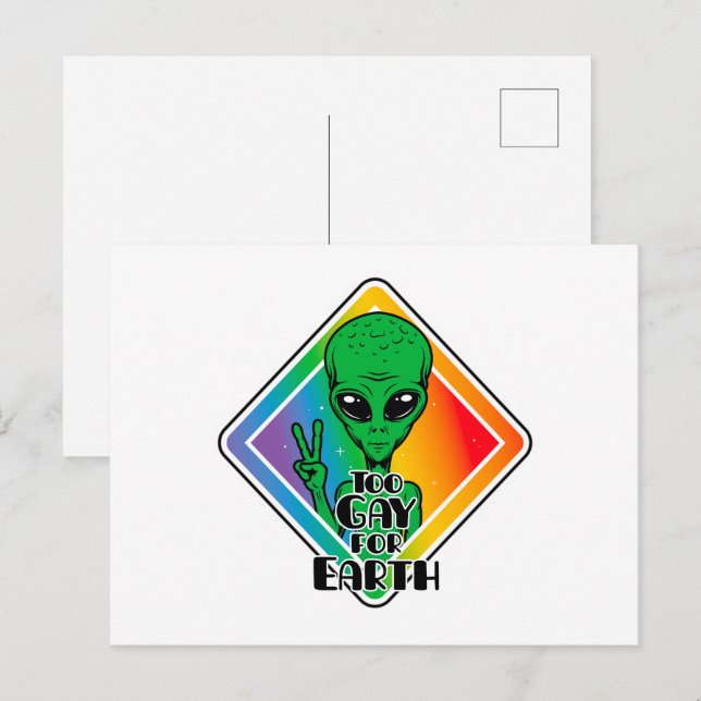 För bra för Jorden, underbart Alien UFO Vykort (Fram/baksida)