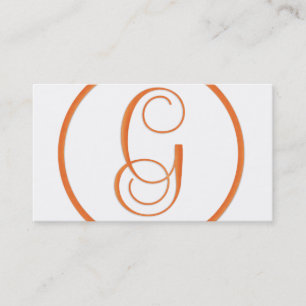 För brevG för Monogram orange visitkort för