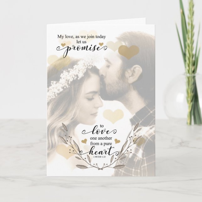 för Bride ELLER Groom Christian Promise Bible Scri Kort (Framsida)
