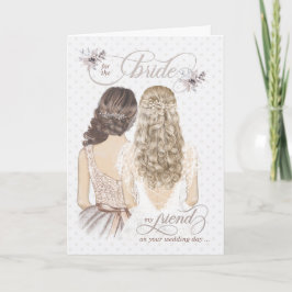 för Bride från Friend på hennes Bröllopsdag Taupe Kort