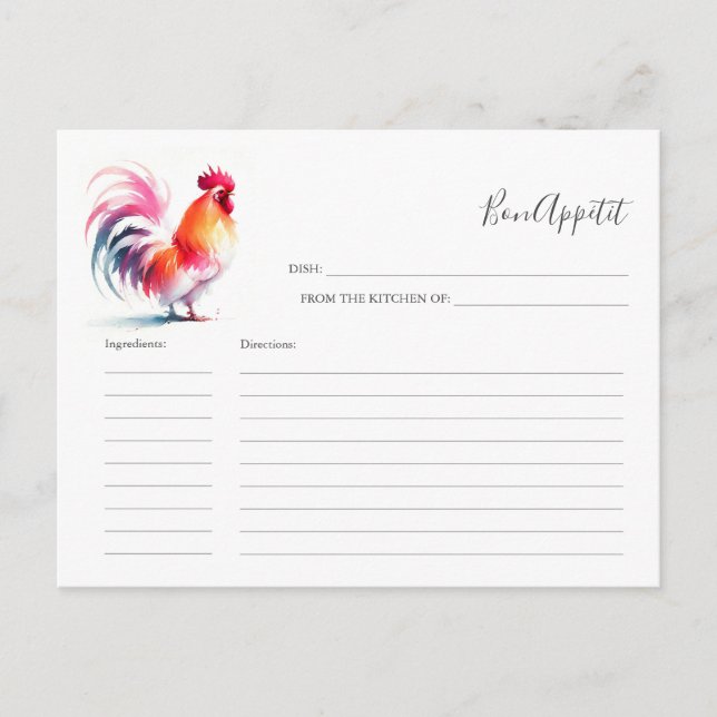 För Bride Recipe Card Tupp Helg Vykort (Framsida)