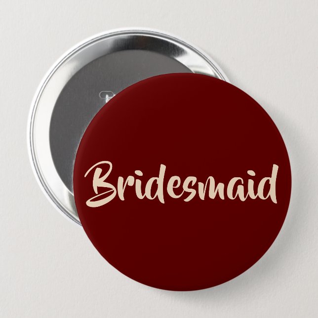 For Bridesmaids Burgundy and Blush Wedding Party Knapp (Framsida & baksida)